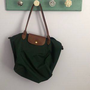Large Hunter Green Longchamp Bag